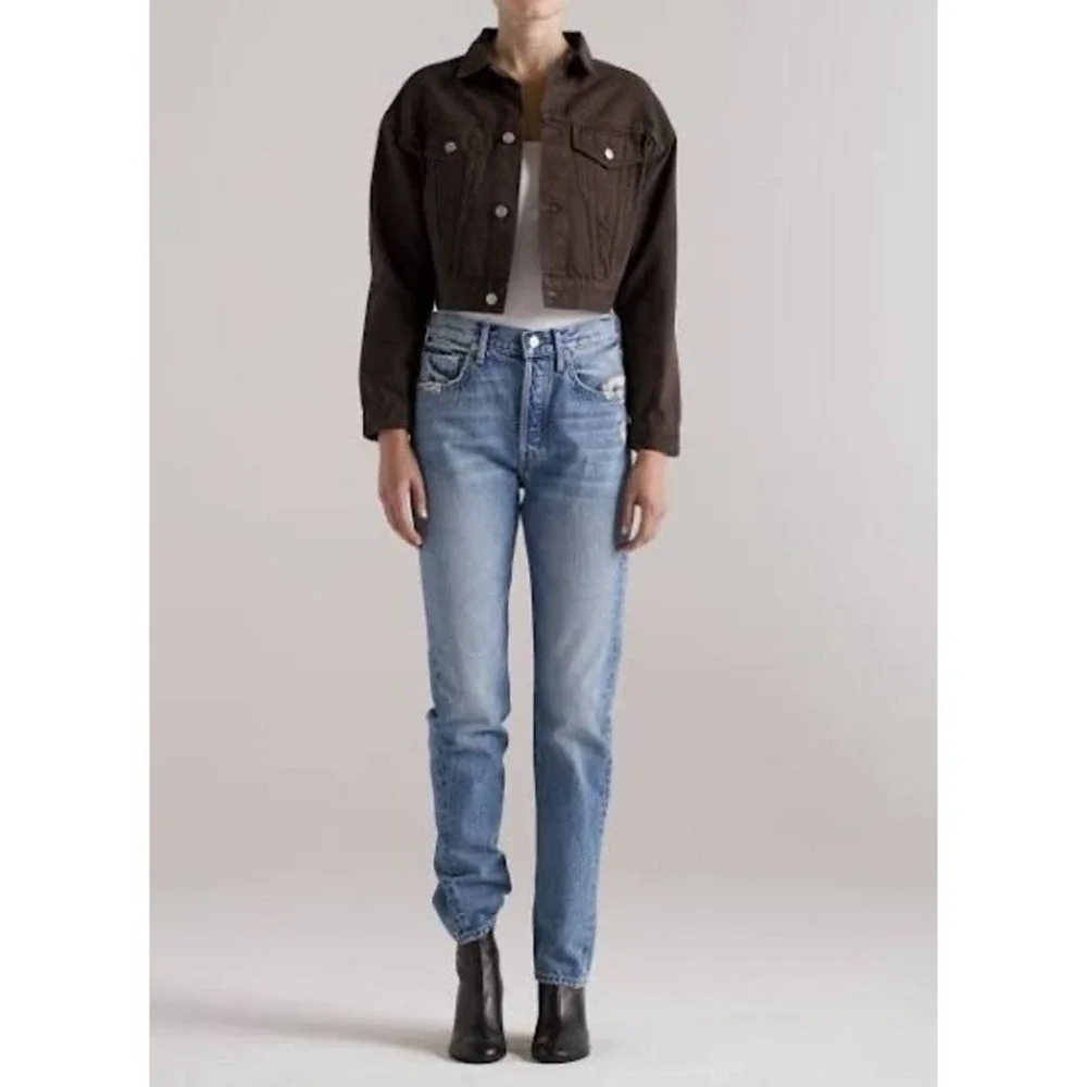 EDWIN‎ Anthropologie SIA Denim Jacket Java XS Scarlet 80s Cropped Sz:XS $218 NWT